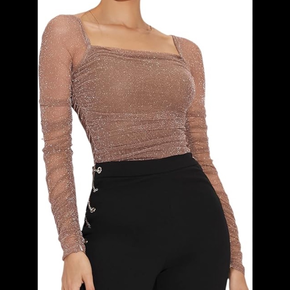 SHEIN Purple Ruched Fitted Bodysuit